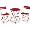 imageBest Choice Products 3Piece Bistro Set Space Saving Folding Design Solid Steel Outdoor Patio Furniture Set w 2 Chairs Bistro Table  SageRed