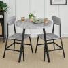 imageBest Choice Products 3Piece MidCentury Modern Round Dining Set Space Saving Dinette for Kitchen Dining Room Small Space wMetal Legs  BrownGrey
