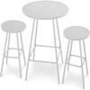 imageBest Choice Products 3Piece Patio Dining Set Bar Height Outdoor Bistro Set Outdoor Round Bar Table w 2 Bar Stools Steel  BlackWhite