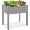 imageBest Choice Products 48 x 24 x 30 Inches Raised Garden Bed Elevated Wood Planter Box Stand for Backyard Patio Balcony with Bed Liner 200 Pound Capacity  Acorn BrownGray