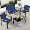 imageBest Choice Products 4Piece Outdoor Textilene Patio Conversation Set Backyard Furniture wLoveseat Coffee Table Steel Frame  TaupeCharcoalBlackNavy