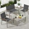 imageBest Choice Products 4Piece Outdoor Textilene Patio Conversation Set Backyard Furniture wLoveseat Coffee Table Steel Frame  TaupeCharcoalTaupeCharcoal