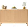 imageBest Choice Products 55quot Modern 4Door Sideboard Storage Cabinet Buffet Media Cabinet Cupboard Entryway Accent Table Bookcase wReed Panels and Adjustable Shelves  NaturalNatural