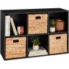imageBest Choice Products 9Cube Bookshelf 3Tier Wood Storage Bookcase WLegs 11in Shelf Opening Cube Organizer Living Room Office Nursery  BlackBlack