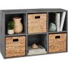 imageBest Choice Products 9Cube Bookshelf 3Tier Wood Storage Bookcase WLegs 11in Shelf Opening Cube Organizer Living Room Office Nursery  BlackDark Gray