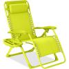 imageBest Choice Products Adjustable Zero Gravity Chair Monochromatic Color Folding Patio Recliner wSide Tray Headrest  SeafoamNeon