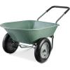 imageBest Choice Products DualWheel Home Utility Yard Wheelbarrow Garden Cart wBuiltin Stand for Lawn Gardening Construction  BlueSeafoam