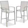 imageBest Choice Products Outdoor Bar Stools Set of 2 Bar Height Patio Furniture All Weather Mesh Design wArmrest  BlackNavyGrayGray