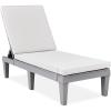 imageBest Choice Products Outdoor Lounge Chair Resin Patio Chaise Lounger for Poolside Backyard Porch wSeat Cushion Adjustable Backrest 5 Positions 330lb Capacity  GrayNavyGrayWhite Sand