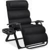 imageBest Choice Products Oversized Zero Gravity Chair Folding Outdoor Patio Recliner XL Anti Gravity Lounger wRemovable Cushion Cup Holder Side Tray 350lb Capacity  Onyx BlackOnyx Black