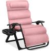 imageBest Choice Products Oversized Zero Gravity Chair Folding Outdoor Patio Recliner XL Anti Gravity Lounger wRemovable Cushion Cup Holder Side Tray 350lb Capacity  Onyx BlackPink