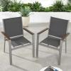 imageBest Choice Products Set of 2 Stackable Outdoor Textilene Chairs AllWeather Conversation Dining Accent Furniture wArmrests  BrownBrownTaupeCharcoal