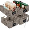 imageBest Choice Products Set of 4 9x12in Water Hyacinth Pantry Baskets Woven Organizers wChalkboard Label Chalk Marker  NaturalGray