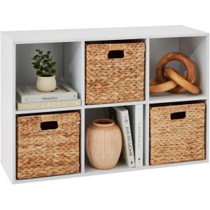 imageBest Choice Products 9Cube Bookshelf 3Tier Wood Storage Bookcase WLegs 11in Shelf Opening Cube Organizer Living Room Office Nursery  BlackWhite