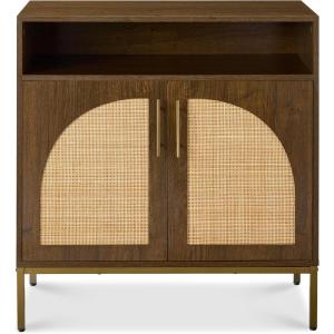 imageBest Choice Products Rattan Sideboard Buffet Cabinet Entryway Table Accent Storage Cabinet Console Table for Hallway Living Room Dining Room  BrownBrown
