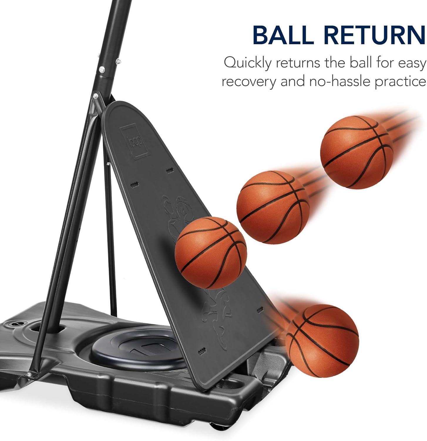 imageBest Choice Products 4410ft Adjustable Regulation Basketball Hoop Portable Goal wShatterproof Backboard Ball Return Base GelBlack