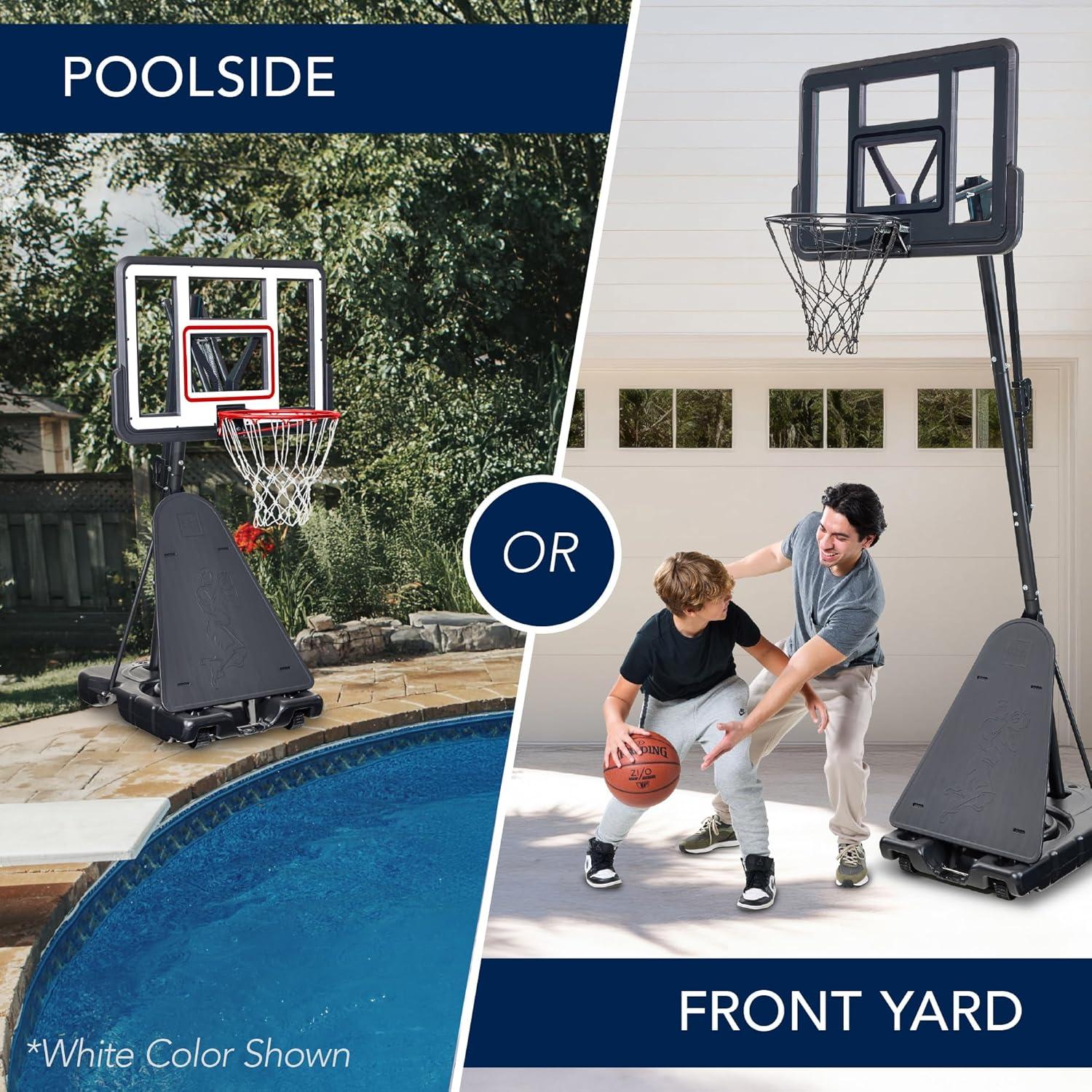 imageBest Choice Products 4410ft Adjustable Regulation Basketball Hoop Portable Goal wShatterproof Backboard Ball Return Base GelCharcoal