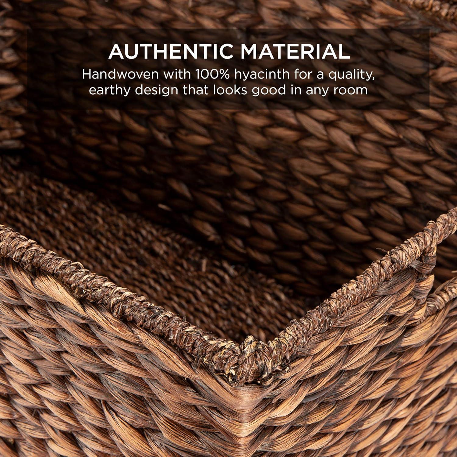 imageBest Choice Products Set of 2 XL Multipurpose Classic Water Hyacinth Chests Oversized Woven Tapered Storage Basket for Organization Laundry Decoration wAttached Lid Handle Holes