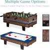 imageBest Choice Products 11in1 Kids Combo Game Table Set for Home Game Room wPing Pong Foosball Table Hockey Chess Checkers Shuffleboard Bowling 5 Accessory BagsDark Wood