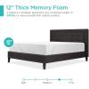 imageBest Choice Products 12 Inch Green Tea Charcoal Cooling Gel Memory Foam Mattress Fiberglass Free 2Layer Breathable  Queen Medium FirmFull