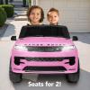 imageBest Choice Products 12V 37 MPH 2Seater Licensed Land Rover Ride On Car Toy wParent Remote Control MP3 Player  WhitePink