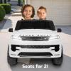 imageBest Choice Products 12V 37 MPH 2Seater Licensed Land Rover Ride On Car Toy wParent Remote Control MP3 Player  WhiteWhite