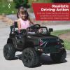 imageBest Choice Products 12V Kids Ride On Truck Car wParent Remote Control Spring Suspension LED Lights AUX Port  GreenBlack
