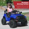 imageBest Choice Products 12V Kids Ride On Truck Car wParent Remote Control Spring Suspension LED Lights AUX Port  GreenBlue