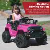 imageBest Choice Products 12V Kids Ride On Truck Car wParent Remote Control Spring Suspension LED Lights AUX Port  GreenHot Pink