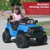 imageBest Choice Products 12V Kids Ride On Truck Car wParent Remote Control Spring Suspension LED Lights AUX Port  GreenLight Blue