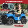imageBest Choice Products 12V Kids Ride On Truck Car wParent Remote Control Spring Suspension LED Lights AUX Port  GreenLight Blue