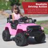 imageBest Choice Products 12V Kids Ride On Truck Car wParent Remote Control Spring Suspension LED Lights AUX Port  GreenPink