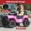 imageBest Choice Products 12V Kids Ride On Truck Car wParent Remote Control Spring Suspension LED Lights AUX Port  GreenPink