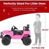 imageBest Choice Products 12V Kids Ride On Truck Car wParent Remote Control Spring Suspension LED Lights AUX Port  GreenPink