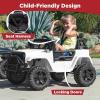 imageBest Choice Products 12V Kids Ride On Truck Car wParent Remote Control Spring Suspension LED Lights AUX Port  GreenWhite