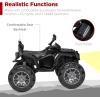 imageBest Choice Products 12V Kids RideOn Electric ATV 4Wheeler Quad Car Toy wBluetooth Audio 37mph Max Speed Treaded Tires LED Headlights Radio  OrangeBlack
