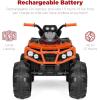 imageBest Choice Products 12V Kids RideOn Electric ATV 4Wheeler Quad Car Toy wBluetooth Audio 37mph Max Speed Treaded Tires LED Headlights Radio  OrangeBlackOrange