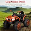 imageBest Choice Products 12V Kids RideOn Electric ATV 4Wheeler Quad Car Toy wBluetooth Audio 37mph Max Speed Treaded Tires LED Headlights Radio  OrangeBlackOrange