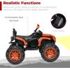 imageBest Choice Products 12V Kids RideOn Electric ATV 4Wheeler Quad Car Toy wBluetooth Audio 37mph Max Speed Treaded Tires LED Headlights Radio  OrangeBlackOrange