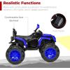 imageBest Choice Products 12V Kids RideOn Electric ATV 4Wheeler Quad Car Toy wBluetooth Audio 37mph Max Speed Treaded Tires LED Headlights Radio  OrangeBlue
