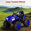 imageBest Choice Products 12V Kids RideOn Electric ATV 4Wheeler Quad Car Toy wBluetooth Audio 37mph Max Speed Treaded Tires LED Headlights Radio  OrangeBlue