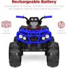 imageBest Choice Products 12V Kids RideOn Electric ATV 4Wheeler Quad Car Toy wBluetooth Audio 37mph Max Speed Treaded Tires LED Headlights Radio  OrangeBlue
