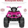 imageBest Choice Products 12V Kids RideOn Electric ATV 4Wheeler Quad Car Toy wBluetooth Audio 37mph Max Speed Treaded Tires LED Headlights Radio  OrangeHot Pink