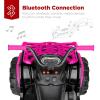 imageBest Choice Products 12V Kids RideOn Electric ATV 4Wheeler Quad Car Toy wBluetooth Audio 37mph Max Speed Treaded Tires LED Headlights Radio  OrangeHot Pink