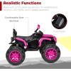 imageBest Choice Products 12V Kids RideOn Electric ATV 4Wheeler Quad Car Toy wBluetooth Audio 37mph Max Speed Treaded Tires LED Headlights Radio  OrangeHot Pink