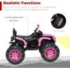 imageBest Choice Products 12V Kids RideOn Electric ATV 4Wheeler Quad Car Toy wBluetooth Audio 37mph Max Speed Treaded Tires LED Headlights Radio  OrangePink