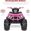 imageBest Choice Products 12V Kids RideOn Electric ATV 4Wheeler Quad Car Toy wBluetooth Audio 37mph Max Speed Treaded Tires LED Headlights Radio  OrangePink
