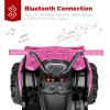 imageBest Choice Products 12V Kids RideOn Electric ATV 4Wheeler Quad Car Toy wBluetooth Audio 37mph Max Speed Treaded Tires LED Headlights Radio  OrangePink