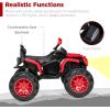 imageBest Choice Products 12V Kids RideOn Electric ATV 4Wheeler Quad Car Toy wBluetooth Audio 37mph Max Speed Treaded Tires LED Headlights Radio  OrangeRedBlack