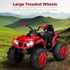 imageBest Choice Products 12V Kids RideOn Electric ATV 4Wheeler Quad Car Toy wBluetooth Audio 37mph Max Speed Treaded Tires LED Headlights Radio  OrangeRedBlack